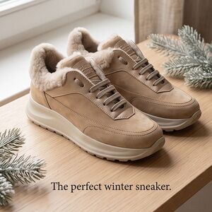 CANDICE COOPER 🇮🇹 WOMEN'S BROWN NUBUCK NAPPA LEATHER WINTER FASHION SNEAKERS